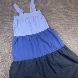 Zara Colorblock Maxi Dress - Light Blue, Blue, Black